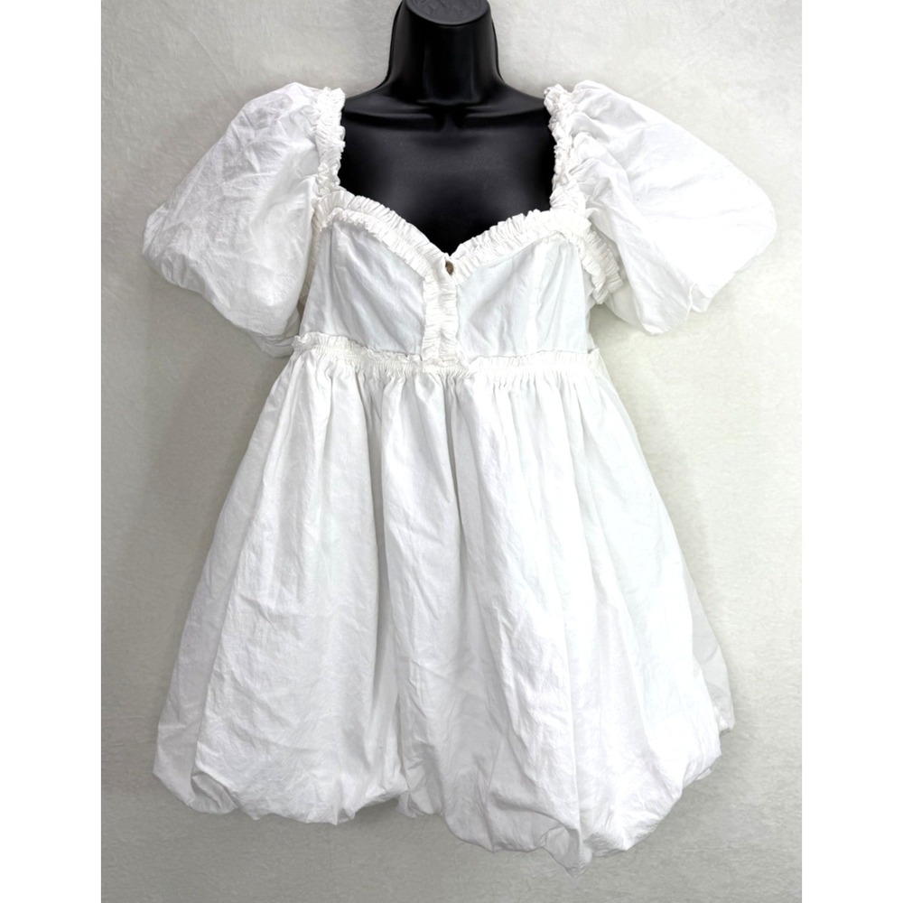 Free People Rendezvous Me White Bubble Hem Dress Size Medium